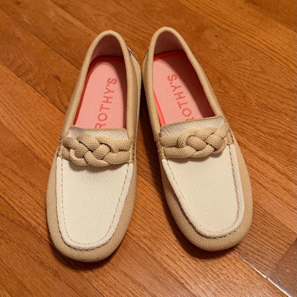 Rothy's Cream and Tan Loafers